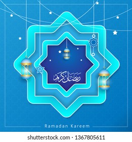 Ramadan kareem greeting card vector design, Translation of text : May Generosity Bless you during the holy month, can use for, landing page, template, ui, web, mobile app, poster, banner, flyer