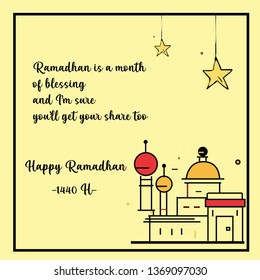 Ramadan Kareem Greeting Card Vector Template Design Illustration