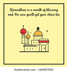 Ramadan Kareem Greeting Card Vector Template Design Illustration