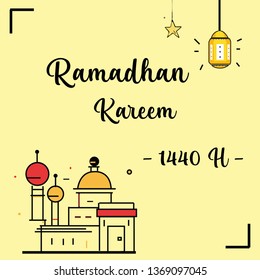 Ramadan Kareem Greeting Card Vector Template Design Illustration