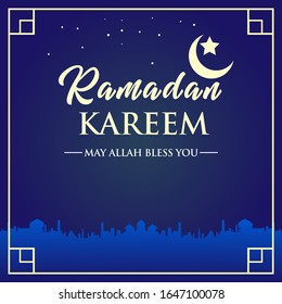 Vector de tarjetas de felicitación Ramadán Kareem