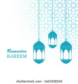 Vector de tarjetas de felicitación Ramadan Kareem con fondo blanco