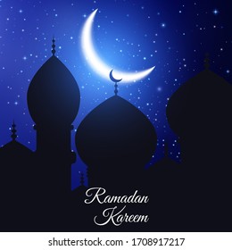 Ramadan Kareem greeting card. Vector illustration