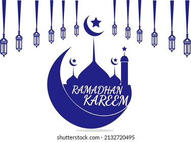 Ramadan kareem greeting card vector For arabic Islamic greeting card