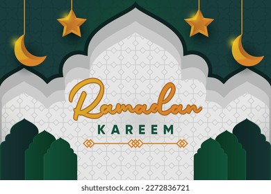 Ramadan Kareem Greeting Card. Vector Illustration.