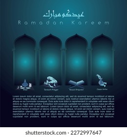 Ramadan Kareem greeting card vector.