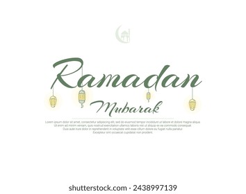 Felicitación de Ramadán Kareem. Ilustración vectorial. Ilustración de Ramadán Mubarak