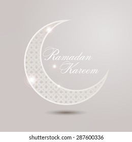 Ramadan Kareem greeting card / Vector template greeting card with intricate Arabic Moon
