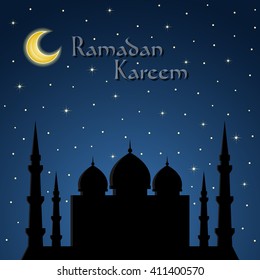 Ramadan Kareem greeting card. Vector illustration.
