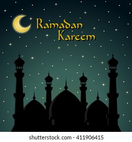 Ramadan Kareem greeting card. Vector illustration.

