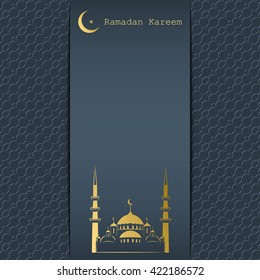 Ramadan Kareem greeting card, vector illustration