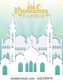 Ramadan Kareem greeting card. Vector illustration
