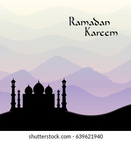Ramadan Kareem greeting card. Vector illustration.
