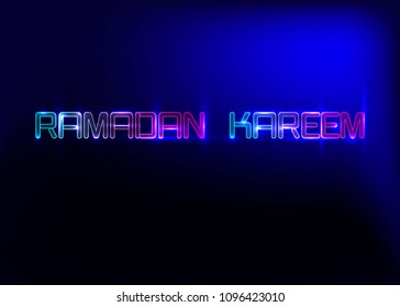 Ramadan Kareem greeting cards, neon sign. Design template, light banner, night neon advert. Ramadan Kareem, Glorious month of Muslim year. Vector illustration