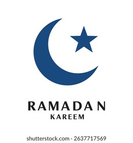 Ramadan Kareem Greeting Crescent Moon Star Text Traditional Islamic Festival Design