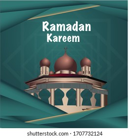 Ramadan Kareem saludando antecedentes de diseño con mezquita
