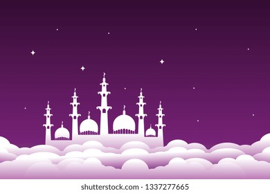 Ramadan Kareem greeting design vector illustration eps 10 trendy concept with mosque