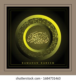 ramadan kareem saludando el diseño de vectores de patrones florales con caligrafía árabe para fondo y tarjeta. el medio es: festival bendito