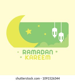 Ramadan Kareem Greeting Icon Template Colorful Vector Illustration