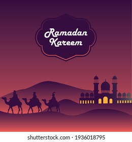 Ramadan Kareem Greeting ilustración vectorial islámica