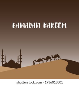 Ramadan Kareem Greeting ilustración vectorial islámica