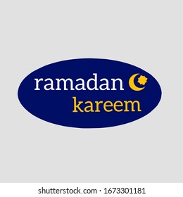 ramadan kareem greeting lettering, lettering with moon and star decorated, vector ilustratuon