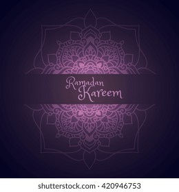 ramadan kareem greeting with mandala pattern