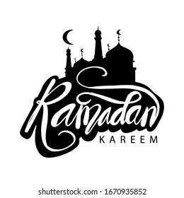 Ramadan Kareem greeting with mosque