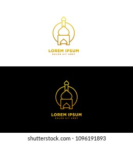 Ramadan Kareem Greeting With Mosque Vector Illustration