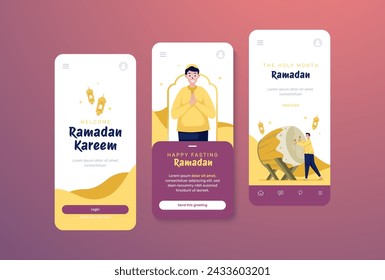 Ramadan kareem greeting post on onboard screen template