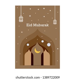 Ramadan Kareem greeting template. Arabic calligraphy and traditonal lantern for islamic greeting background.