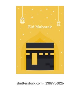 Ramadan Kareem greeting template. Arabic calligraphy and traditonal lantern for islamic greeting background.