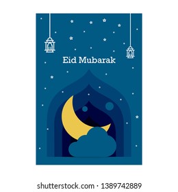 Ramadan Kareem greeting template. Arabic calligraphy and traditonal lantern for islamic greeting background.