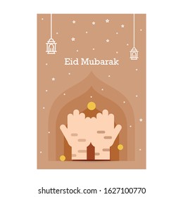 Ramadan Kareem greeting template. Arabic calligraphy and traditonal lantern for islamic greeting background.