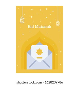 Ramadan Kareem greeting template. Arabic calligraphy and traditonal lantern for islamic greeting background.