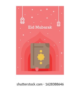 Ramadan Kareem greeting template. Arabic calligraphy and traditonal lantern for islamic greeting background.