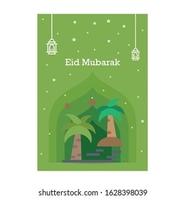 Ramadan Kareem greeting template. Arabic calligraphy and traditonal lantern for islamic greeting background.