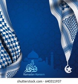 Ramadan Kareem greeting template - arabic scarf vector illustration