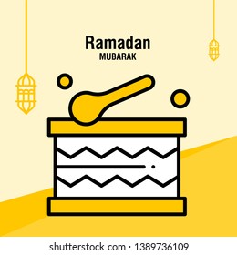 Ramadan kareem greeting template islamic crescent and arabic lantern vector illustration 