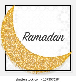 Ramadan kareem greeting template islamic crescent. Vector illustration.