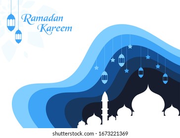 RAMADAN Kareem Grußkartenhintergrund Vektorillustration