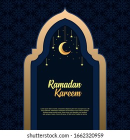 Ramadan Kareem greeting vector card and Wallpaper design template