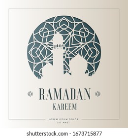 Ramadan Kareem Greeting Vector Design with Elegant Islamic Ornament
