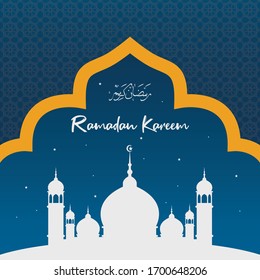 Ramadan Kareem Grußdesign, Vektorillustration-Design, Kareem-Hintergrund-Vorlage mit arabischer Kalligrafie