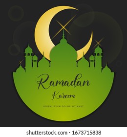 Ramadan Kareem Grußwort Vektorillustration mit dem Mond