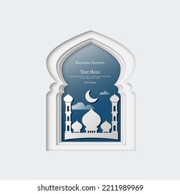 ramadan kareem gretting card background wallpaper template design vector