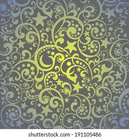 Ramadan Kareem. Grey Abstract background. Night sky with stars and moon. vector illustration 
