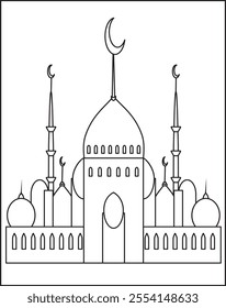 Ramadan Kareem hand drawing of mosque dome. for the Muslim Community Festival, background for the Ramadan celebrations. Eps 10 Vector Illustration