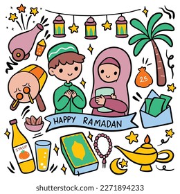 Ramadan Kareem Hand Drawn Doodle Element