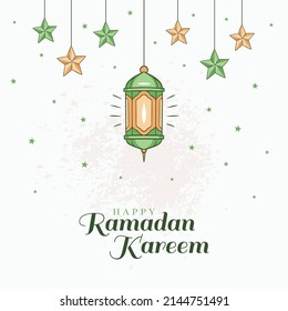 fondo de banner de ilustración islámica dibujada a mano por ramadan kareem